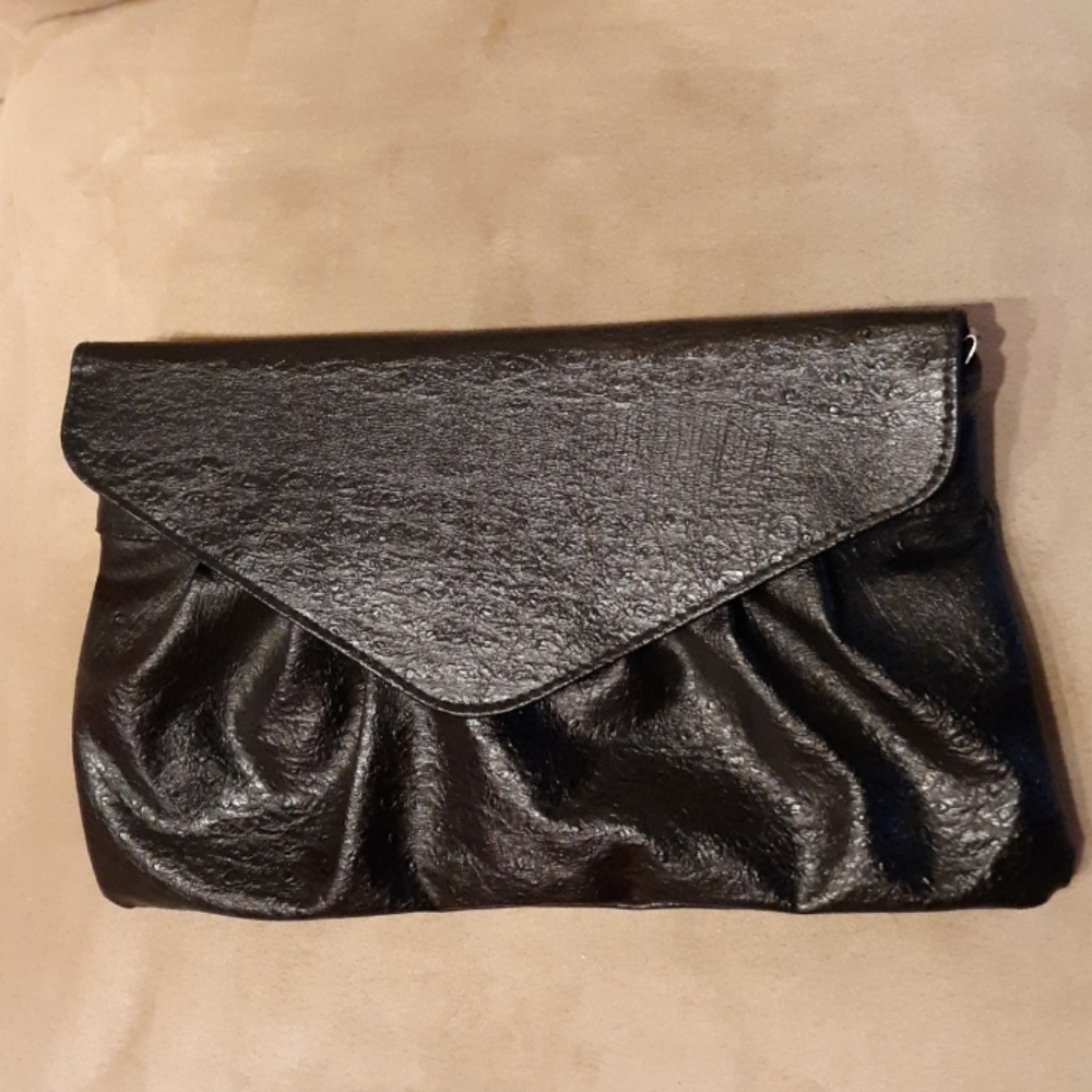 Black zipper clutch